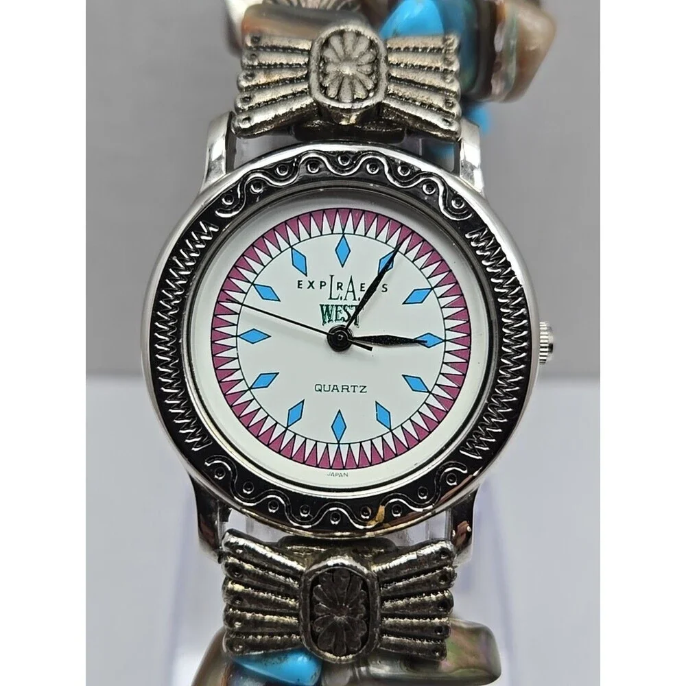 La Express West Quartz Turquoise Southwest Beaded Watch Womens New Battery Boho - Picture 4 of 10